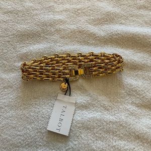 Talbots chain bracelet with modern metal flat crystal clasp. Beautiful piece.